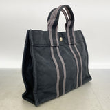 【6gd4763-k】エルメス トートバッグ フールトゥPM キャンバス ブラック シルバー金具【中古】レディース