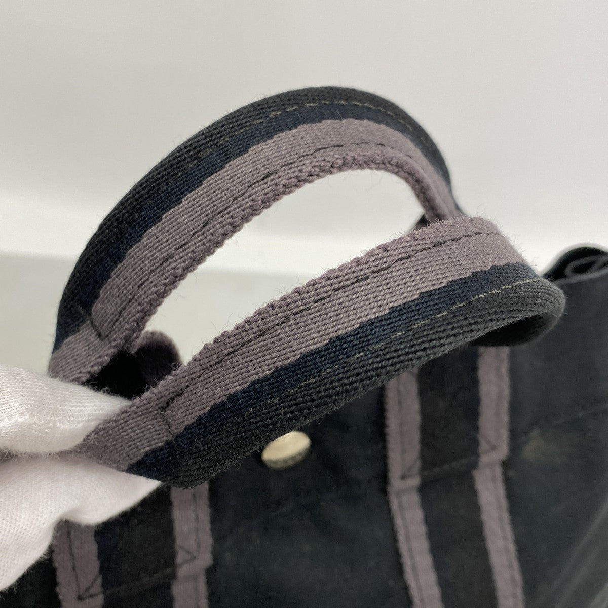 【6gd4763-k】エルメス トートバッグ フールトゥPM キャンバス ブラック シルバー金具【中古】レディース