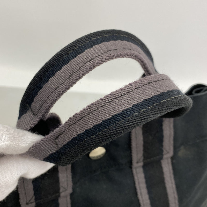 【6gd4763-k】エルメス トートバッグ フールトゥPM キャンバス ブラック シルバー金具【中古】レディース