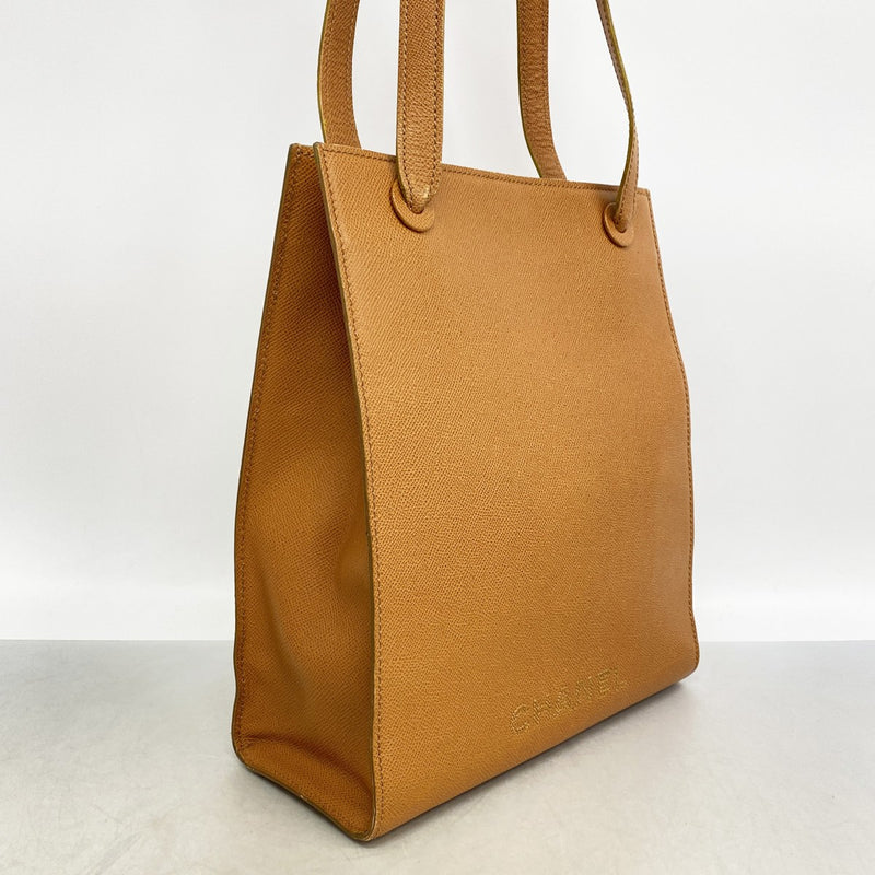 【6gd4764-k】シャネル トートバッグ キャビアスキン ブラウン ゴールド金具【中古】レディース