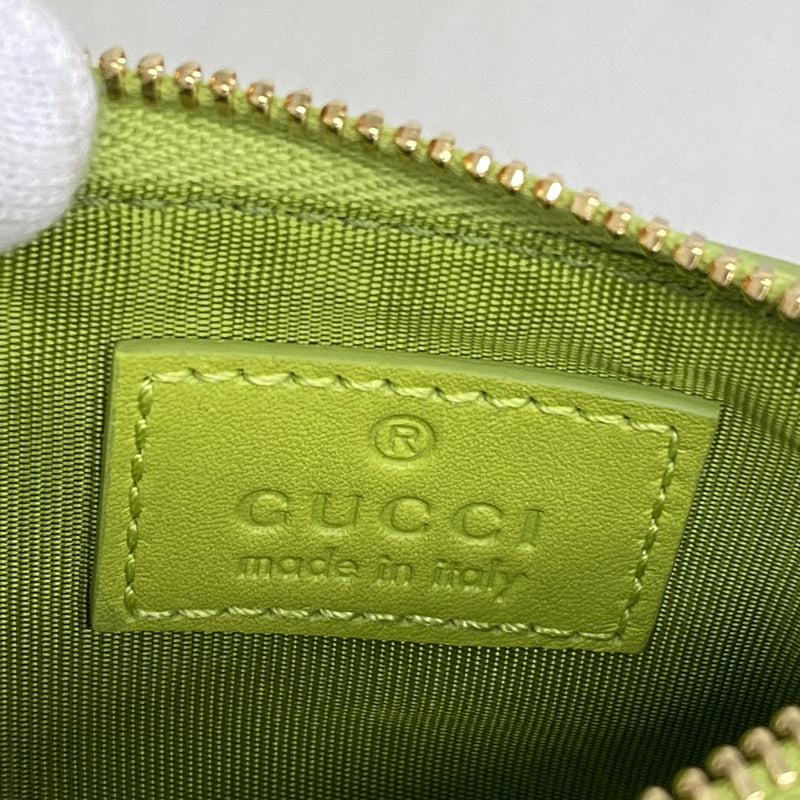 【6gd4767-k】グッチ コインケース バンブー 828174 レザー ライトグリーン ゴールド金具【中古】レディース