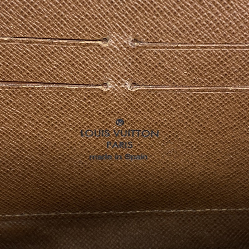 【6gd4774】ルイヴィトン 長財布 モノグラム ジッピーウォレット M60017 ブラウン【中古】メンズ レディース ユニセックス