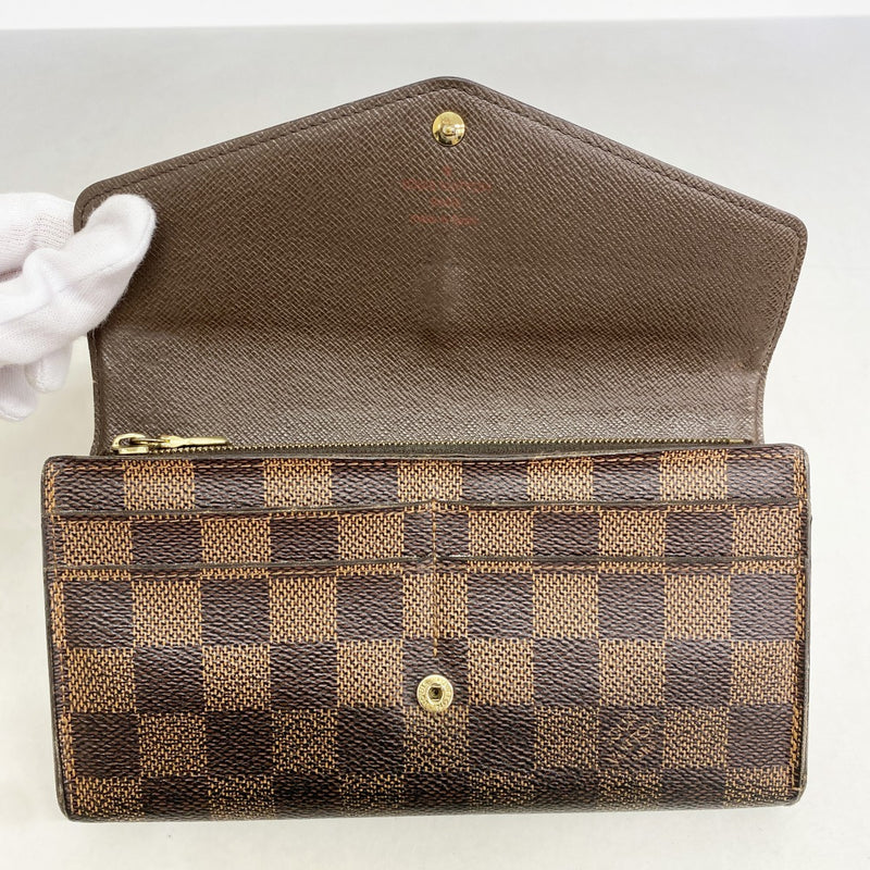 【6gd4783】ルイヴィトン 長財布 ダミエ ポルトフォイユサラ N63209 エベヌ【中古】レディース