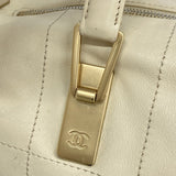 【6gd4807-k】シャネル ハンドバッグ チョコバー ラムスキン アイボリー ゴールド金具【中古】レディース