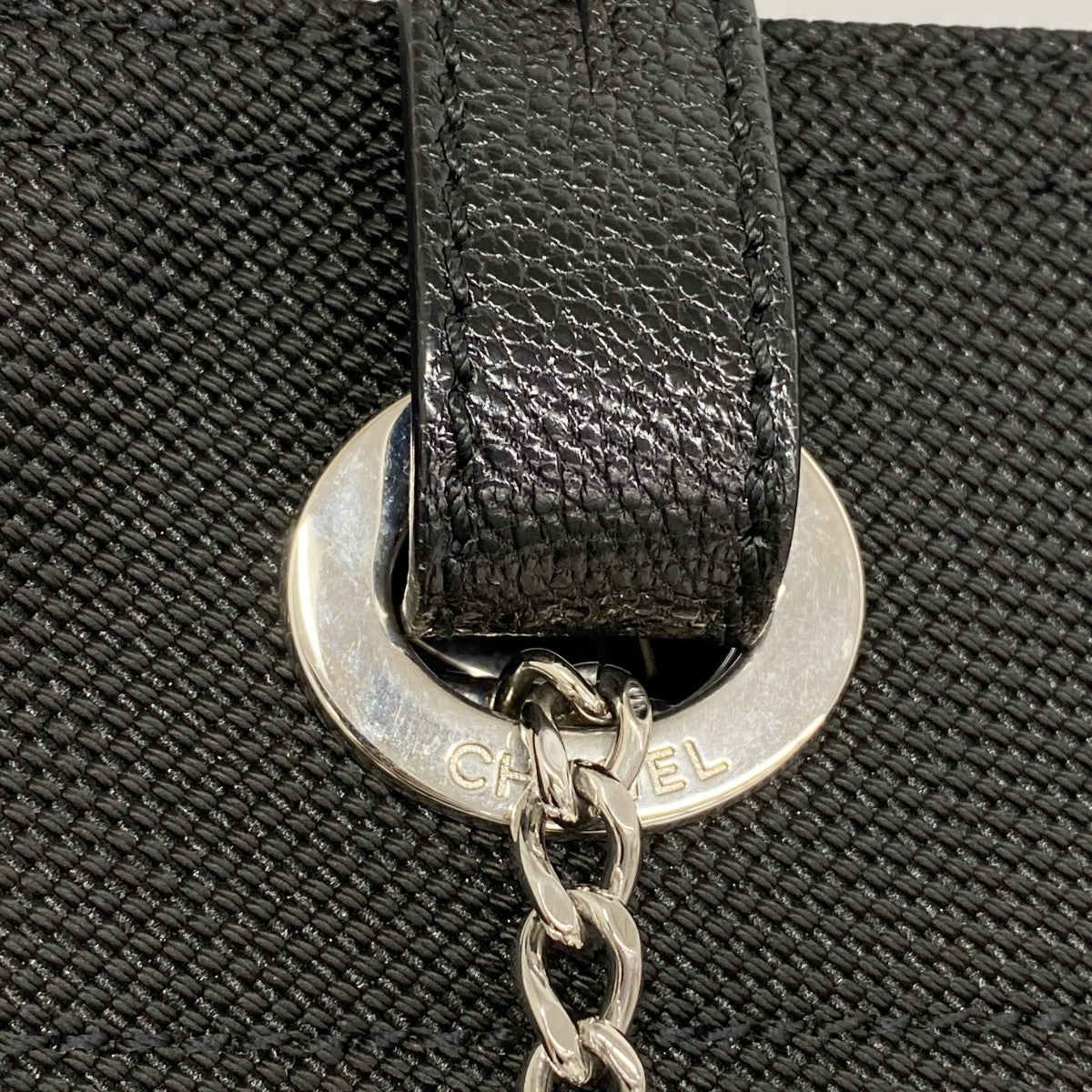 【6gd4808-k】シャネル トートバッグ パリビアリッツ キャンバス ブラック シルバー金具【中古】レディース