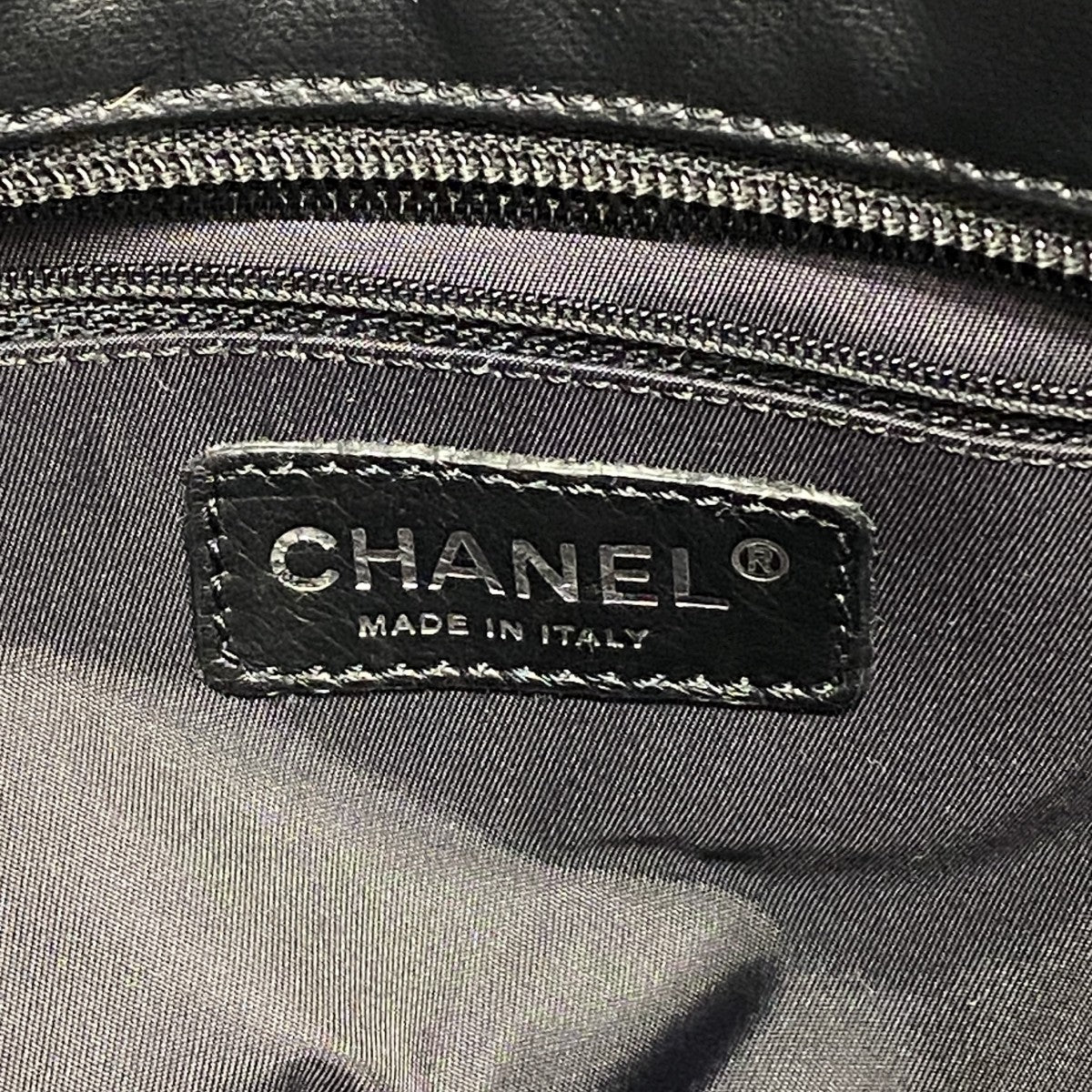 【6gd4808-k】シャネル トートバッグ パリビアリッツ キャンバス ブラック シルバー金具【中古】レディース