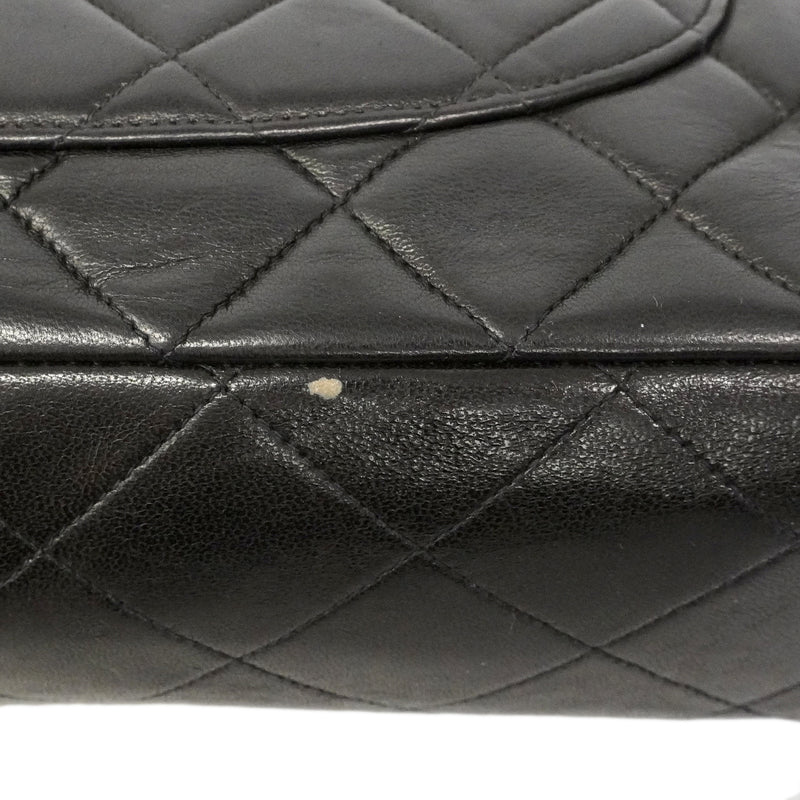 【6gd4815】シャネル ショルダーバッグ マトラッセ Wチェーン ラムスキン ブラック ゴールド金具【中古】レディース