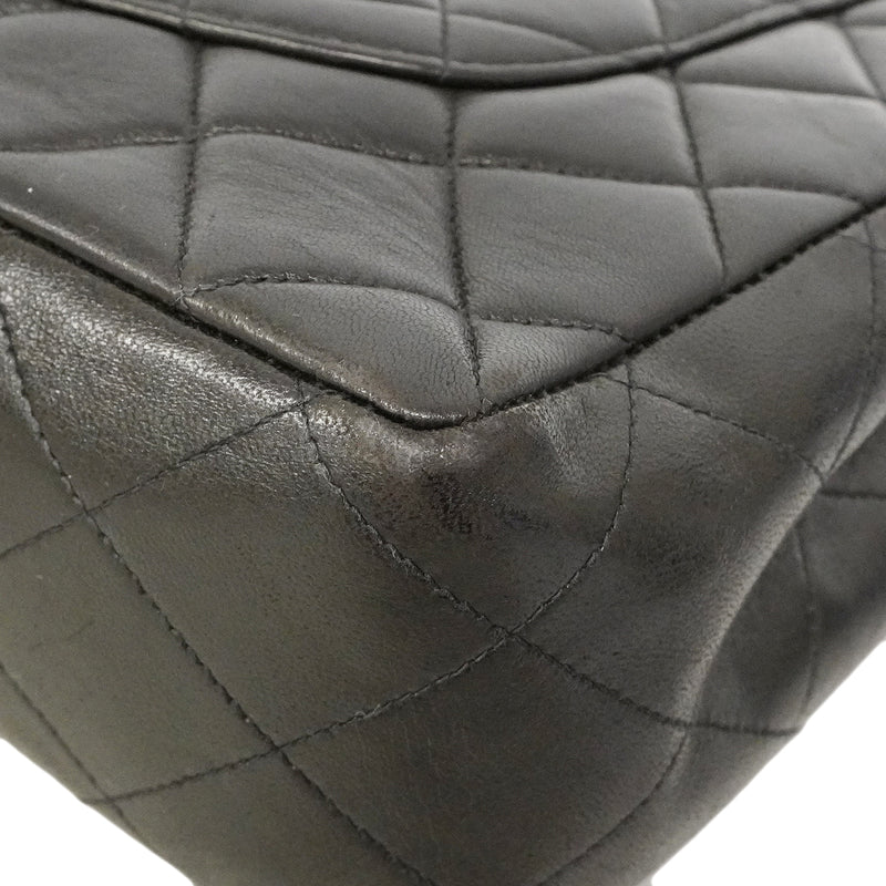 【6gd4815】シャネル ショルダーバッグ マトラッセ Wチェーン ラムスキン ブラック ゴールド金具【中古】レディース
