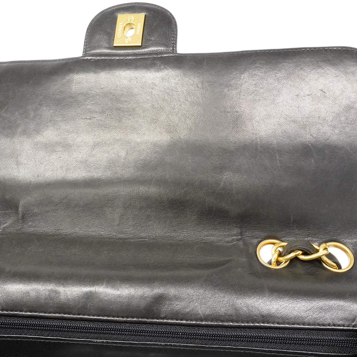 【6gd4815】シャネル ショルダーバッグ マトラッセ Wチェーン ラムスキン ブラック ゴールド金具【中古】レディース