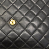 【6gd4815】シャネル ショルダーバッグ マトラッセ Wチェーン ラムスキン ブラック ゴールド金具【中古】レディース