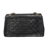 【6gd4816】シャネル ショルダーバッグ マトラッセ Wチェーン ラムスキン ブラック ゴールド金具【中古】レディース
