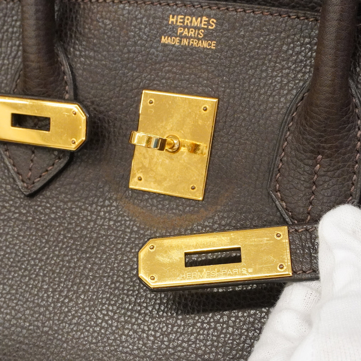 【6gd4818】エルメス ハンドバッグ バーキン35 アルデンヌ エベーヌ ゴールド金具 □J刻印【中古】レディース