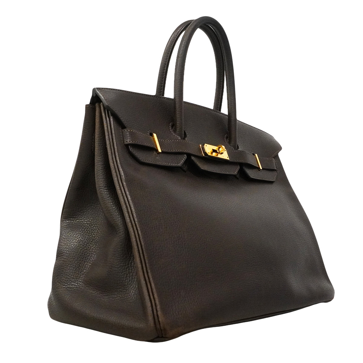 【6gd4818】エルメス ハンドバッグ バーキン35 アルデンヌ エベーヌ ゴールド金具 □J刻印【中古】レディース