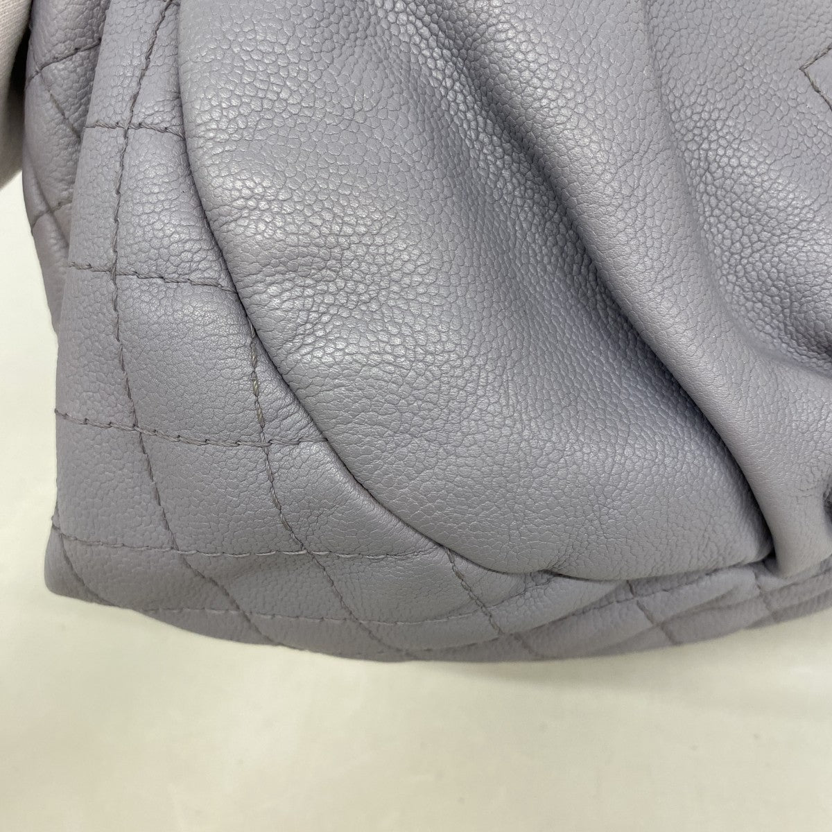 【6gd4823-k】シャネル チェーントート マトラッセ キャビアスキン ブルーグレー シルバー金具【中古】レディース