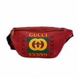 【6gd4825-k】グッチ ウエストバッグ 530412 レザー レッド ゴールド金具【中古】メンズ