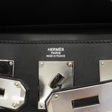 【6gd4844】エルメス ボディバッグ ケリーアッカドPM スイフト トワルオフィシエ ブラック シルバー金具 K刻印【中古】メンズ