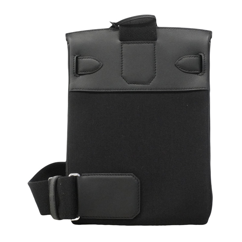 【6gd4844】エルメス ボディバッグ ケリーアッカドPM スイフト トワルオフィシエ ブラック シルバー金具 K刻印【中古】メンズ