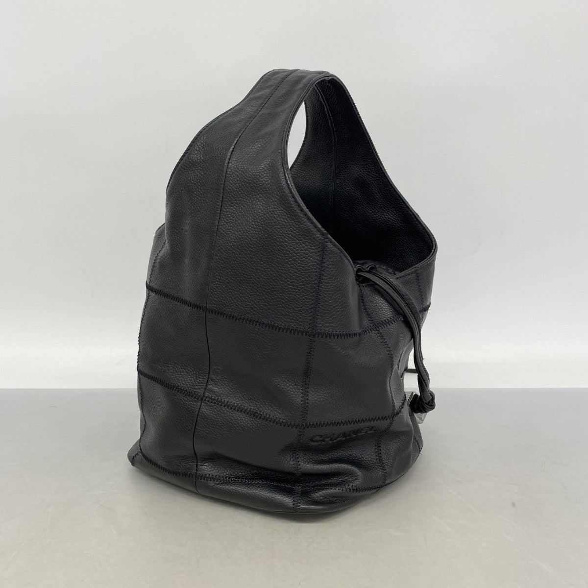 【6gd4846】シャネル ハンドバッグ チョコバー キャビアスキン ブラック シルバー金具【中古】レディース
