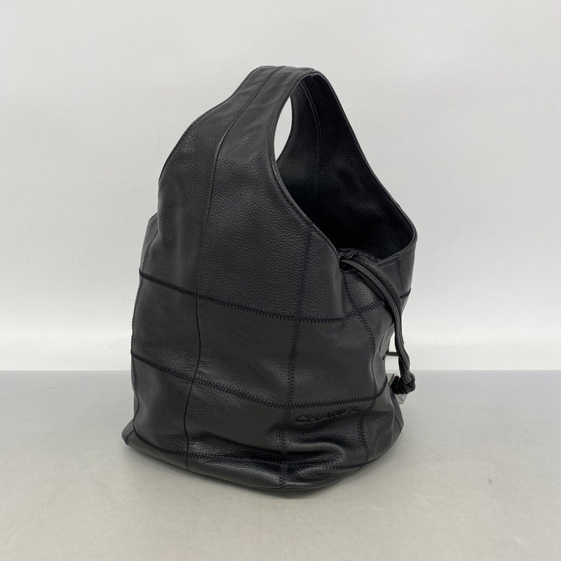 【6gd4846】シャネル ハンドバッグ チョコバー キャビアスキン ブラック シルバー金具【中古】レディース