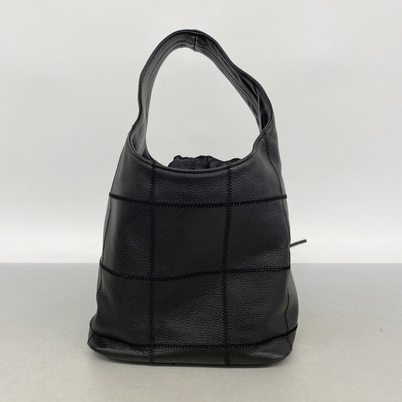 【6gd4846】シャネル ハンドバッグ チョコバー キャビアスキン ブラック シルバー金具【中古】レディース