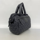 【6gd4847】シャネル ハンドバッグ コココクーン ナイロン ブラック シルバー金具【中古】レディース