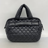 【6gd4847】シャネル ハンドバッグ コココクーン ナイロン ブラック シルバー金具【中古】レディース