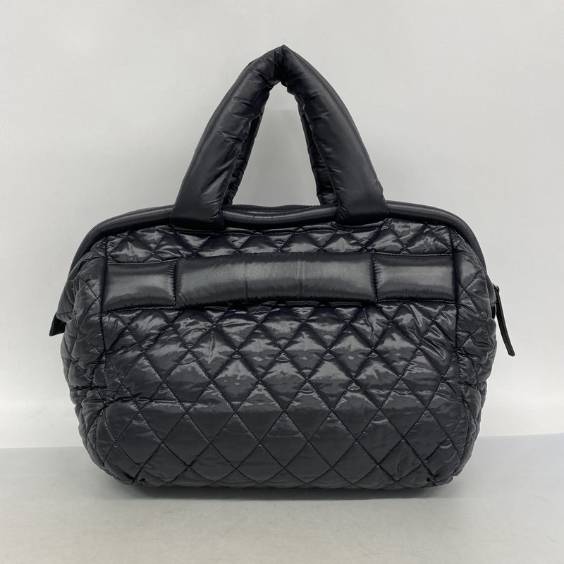 【6gd4847】シャネル ハンドバッグ コココクーン ナイロン ブラック シルバー金具【中古】レディース