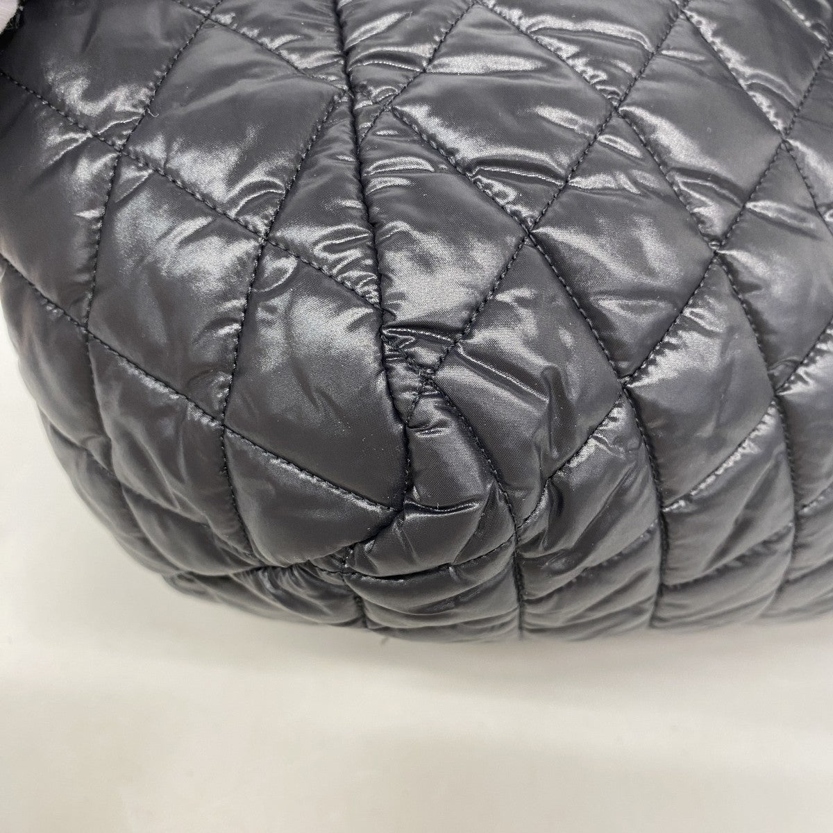 【6gd4847】シャネル ハンドバッグ コココクーン ナイロン ブラック シルバー金具【中古】レディース