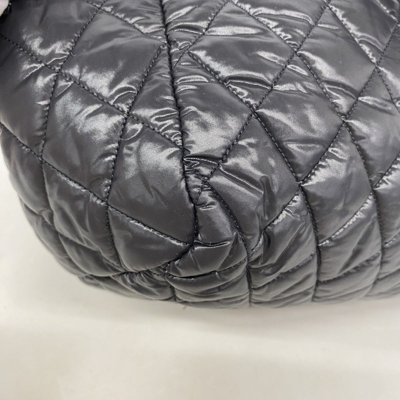 【6gd4847】シャネル ハンドバッグ コココクーン ナイロン ブラック シルバー金具【中古】レディース