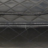 【6gd4853】シャネル ショルダーバッグ マトラッセ Wフラップ Wチェーン ラムスキン ブラック ゴールド金具【中古】レディース