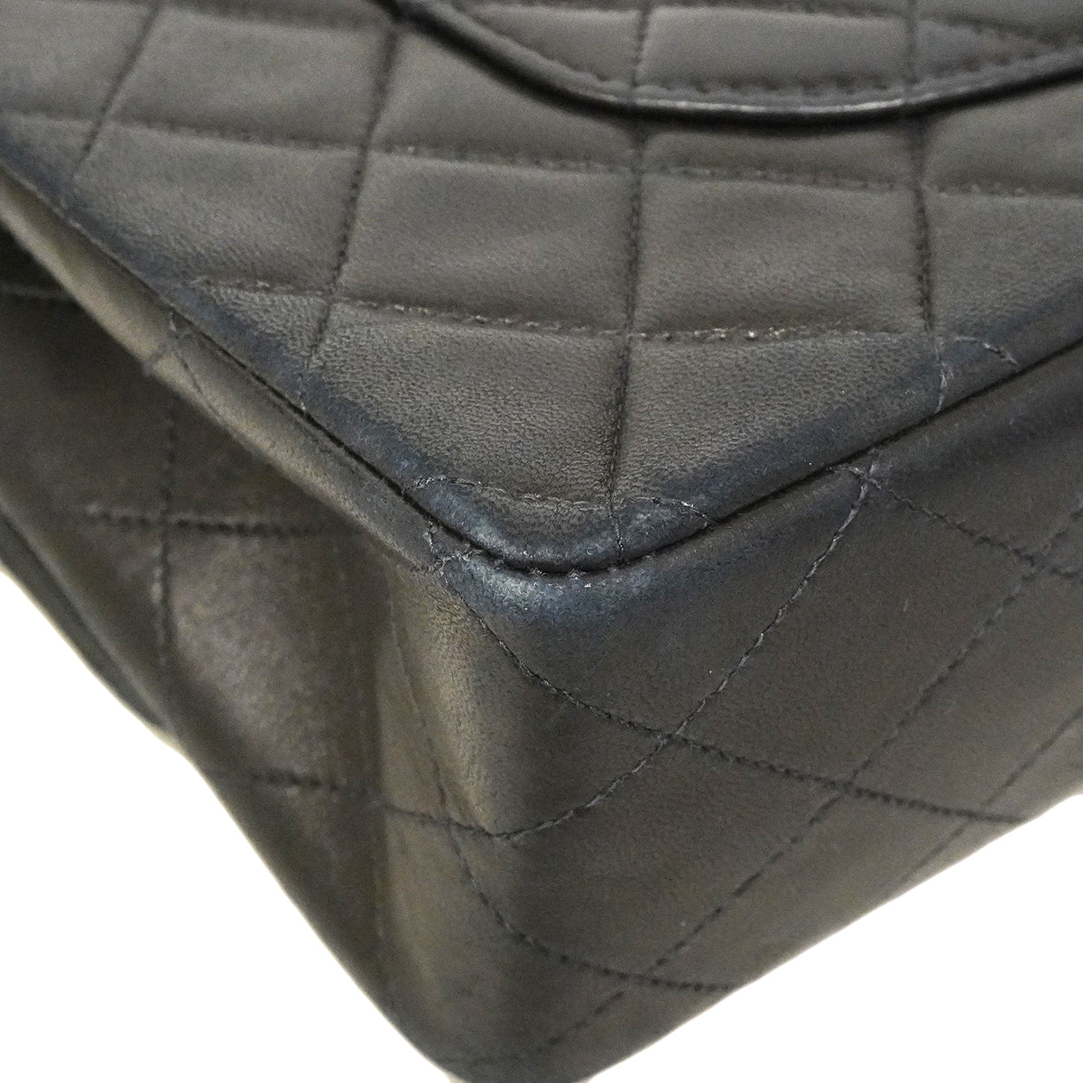 【6gd4853】シャネル ショルダーバッグ マトラッセ Wフラップ Wチェーン ラムスキン ブラック ゴールド金具【中古】レディース