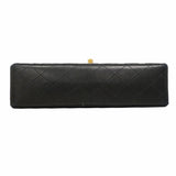 【6gd4853】シャネル ショルダーバッグ マトラッセ Wフラップ Wチェーン ラムスキン ブラック ゴールド金具【中古】レディース