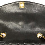 【6gd4854】シャネル ショルダーバッグ ダイアナ チェーンショルダー ラムスキン ブラック ゴールド金具【中古】レディース