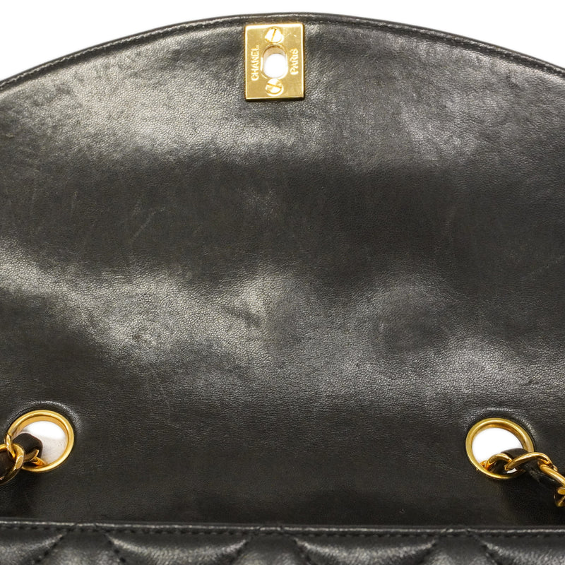 【6gd4854】シャネル ショルダーバッグ ダイアナ チェーンショルダー ラムスキン ブラック ゴールド金具【中古】レディース