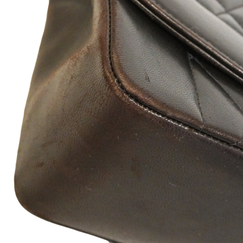 【6gd4854】シャネル ショルダーバッグ ダイアナ チェーンショルダー ラムスキン ブラック ゴールド金具【中古】レディース