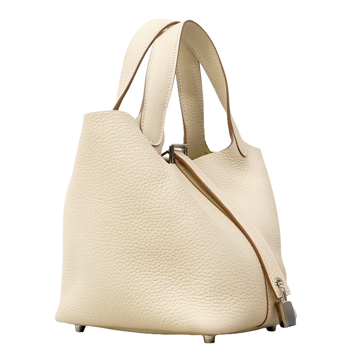 【6gd4859】エルメス ハンドバッグ ピコタンロックPM トリヨンクレマンス クレ シルバー金具 K刻印【中古】レディース