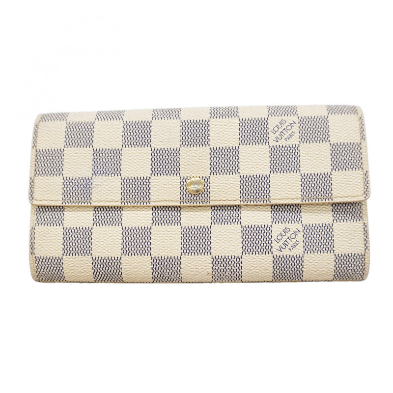 【6gd4878】ルイヴィトン 長財布 ダミエ・アズール ポルトフォイユサラ N61735 ホワイト【中古】レディース