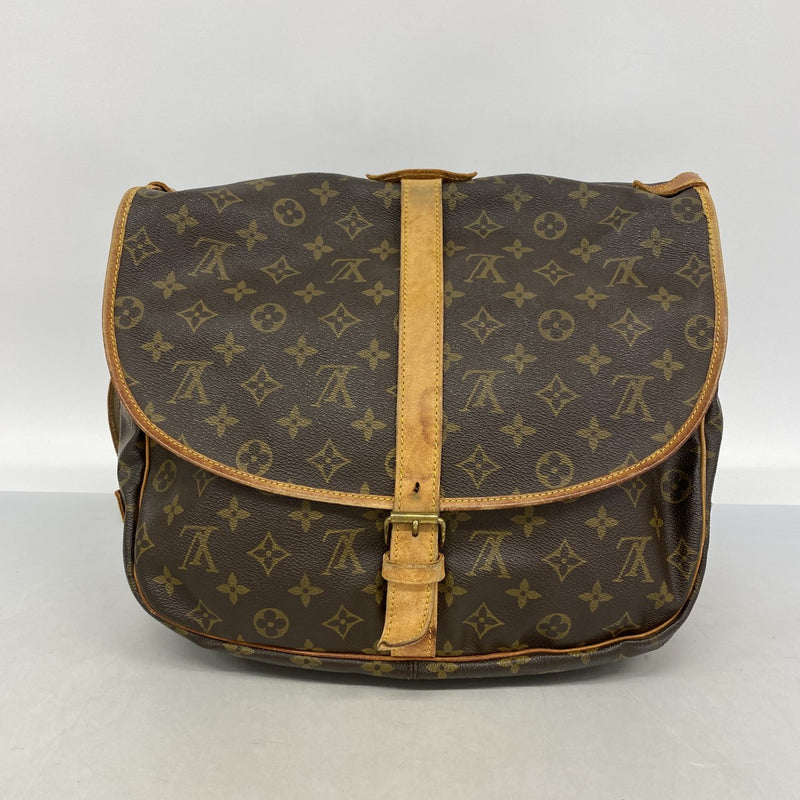 【6gd4902】ルイヴィトン ショルダーバッグ モノグラム ソミュール35 M42254 ブラウン【中古】レディース