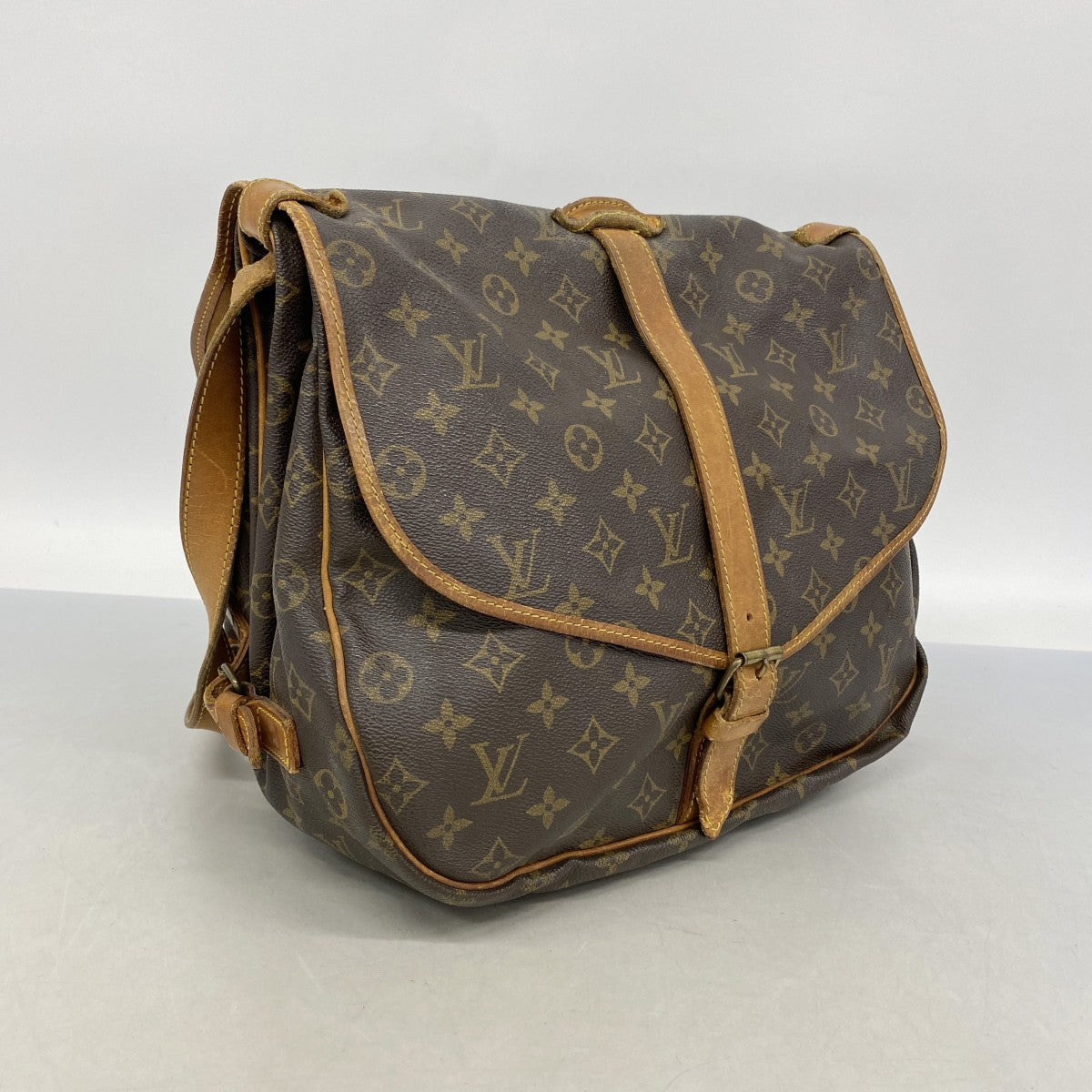 【6gd4903】ルイヴィトン ショルダーバッグ モノグラム ソミュール35 M42254 ブラウン【中古】レディース
