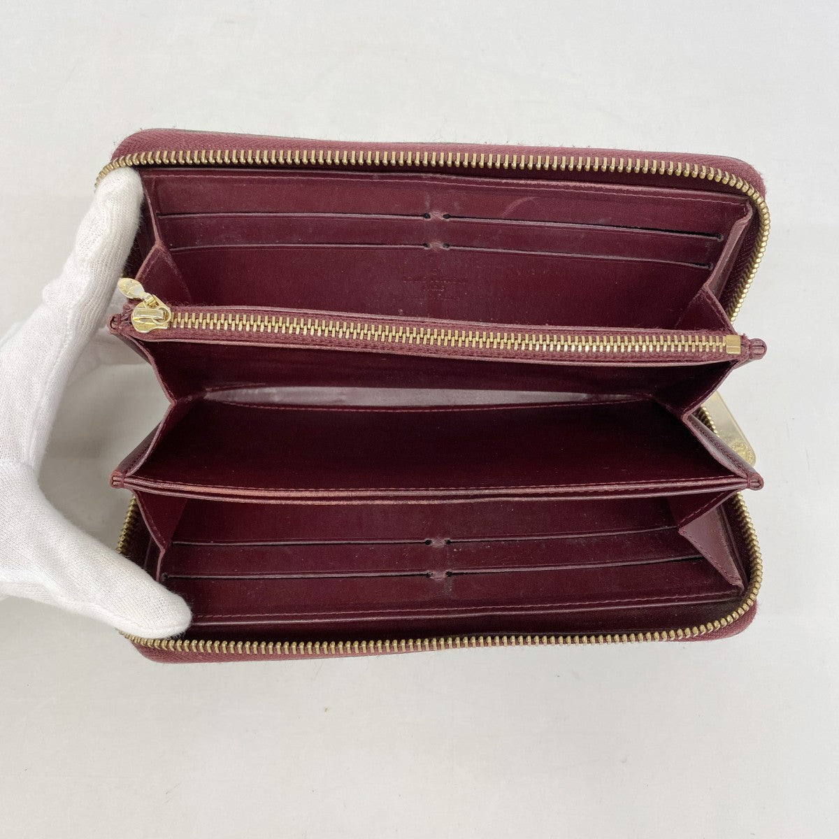 【6gd4906】ルイヴィトン 長財布 ヴェルニ ジッピーウォレット M91536 ルージュフォーヴィスト【中古】レディース
