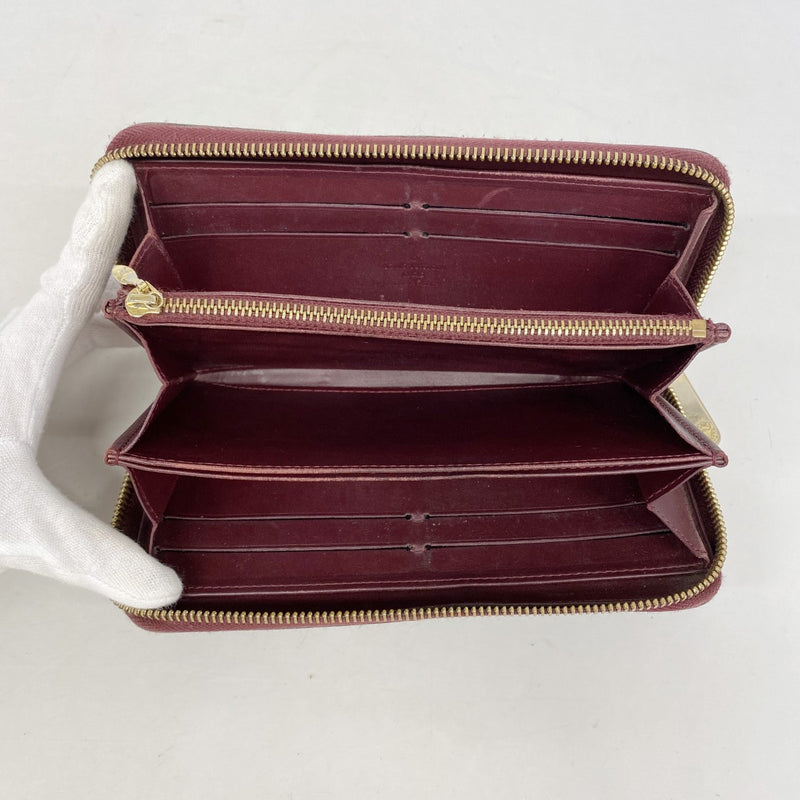 【6gd4906】ルイヴィトン 長財布 ヴェルニ ジッピーウォレット M91536 ルージュフォーヴィスト【中古】レディース