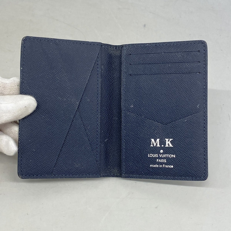 【6gd4909】ルイヴィトン カードケース タイガ オーガナイザードゥポッシュ M30535 ブルーマリーン【中古】メンズ