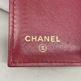 【6gd4911】シャネル 三つ折り財布 マトラッセ キャビアスキン ピンク ゴールド金具【中古】レディース