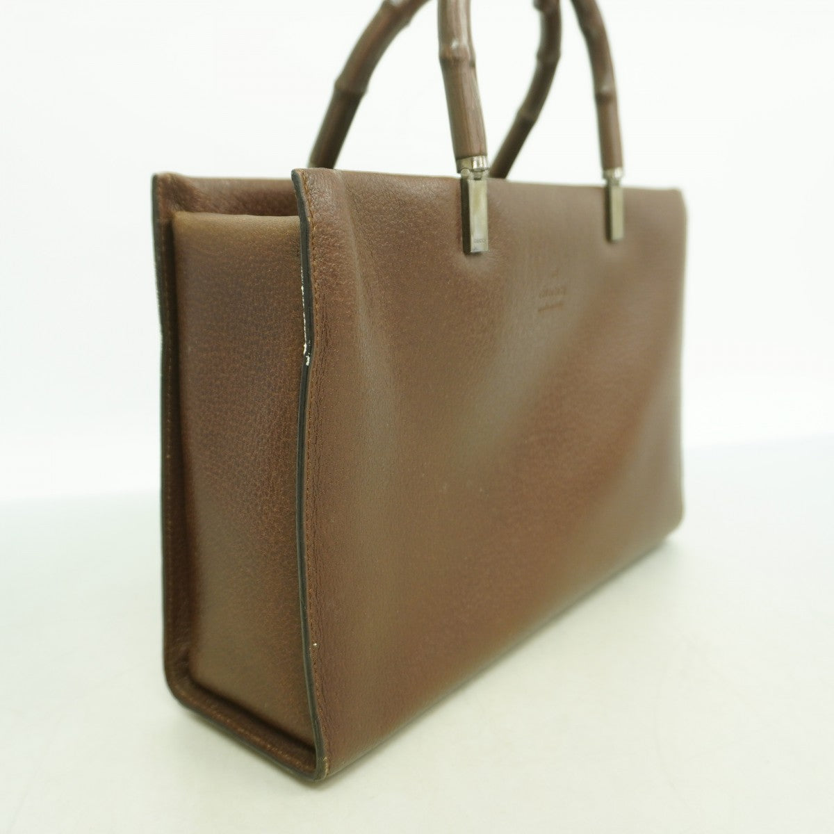 【6gd4922-k】グッチ ハンドバッグ バンブー 002 1035 レザー ブラウン シルバー金具【中古】レディース