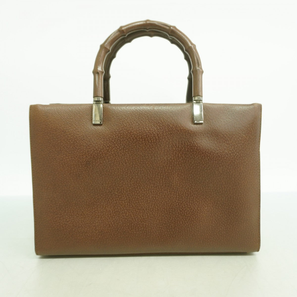 【6gd4922-k】グッチ ハンドバッグ バンブー 002 1035 レザー ブラウン シルバー金具【中古】レディース