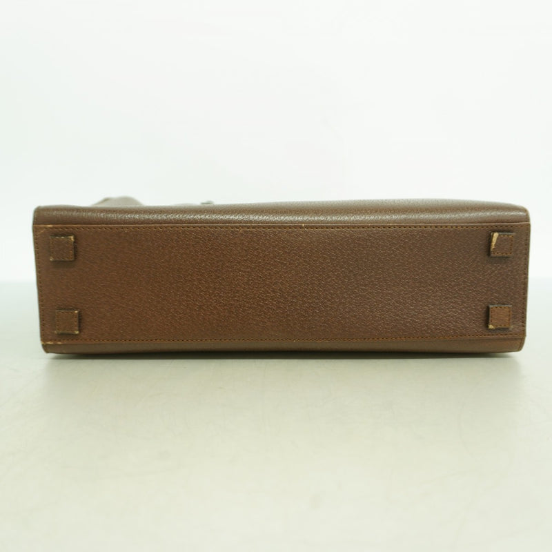 【6gd4922-k】グッチ ハンドバッグ バンブー 002 1035 レザー ブラウン シルバー金具【中古】レディース