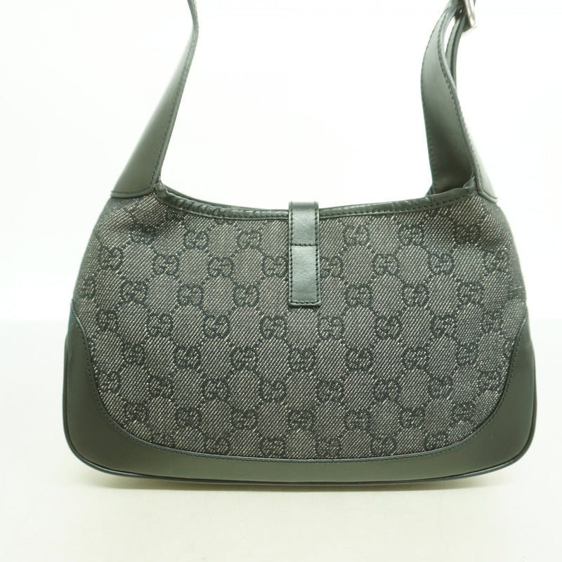 【6gd4924-k】グッチ ハンドバッグ ジャッキー 01147 デニム ブラック シルバー金具【中古】レディース