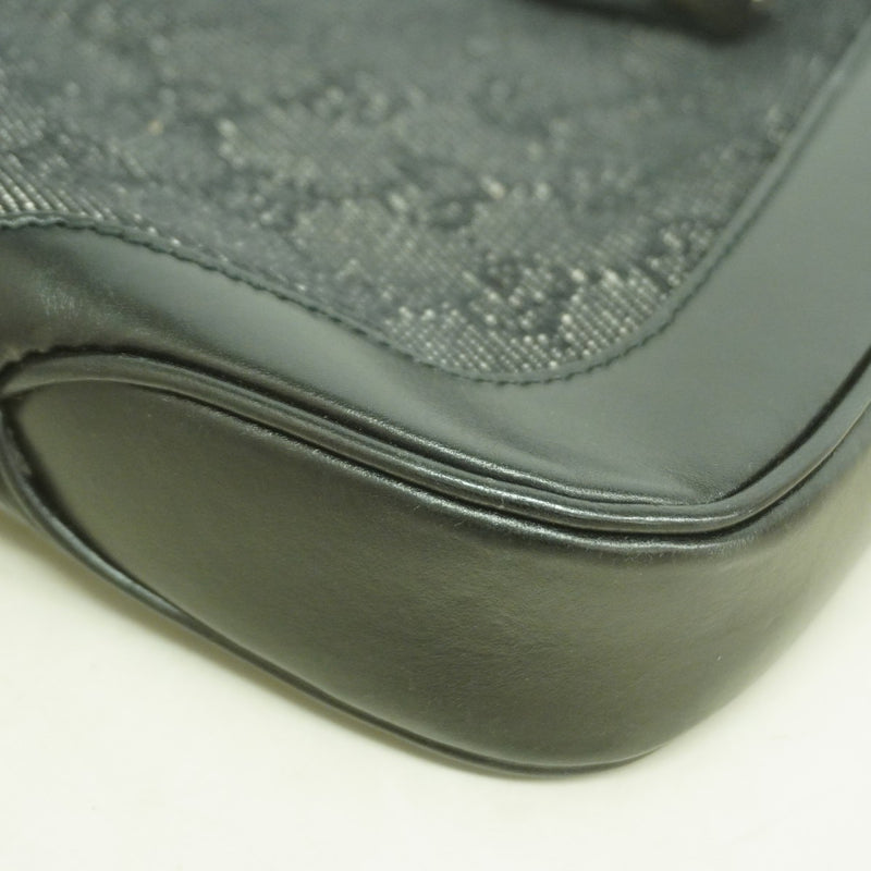 【6gd4924-k】グッチ ハンドバッグ ジャッキー 01147 デニム ブラック シルバー金具【中古】レディース