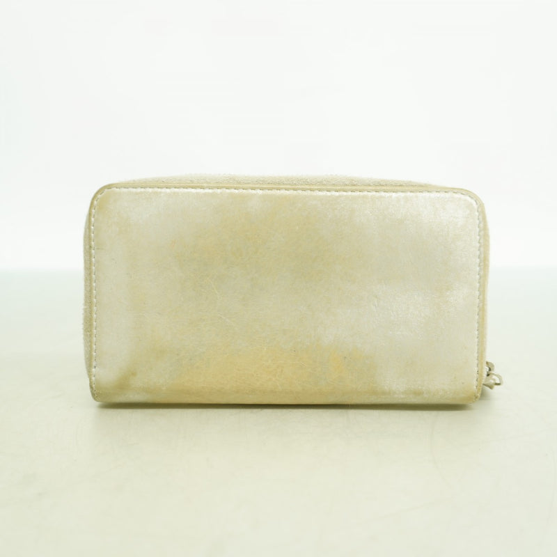 【6gd4932-k】シャネル 財布 レザー シルバー シルバー金具【中古】レディース