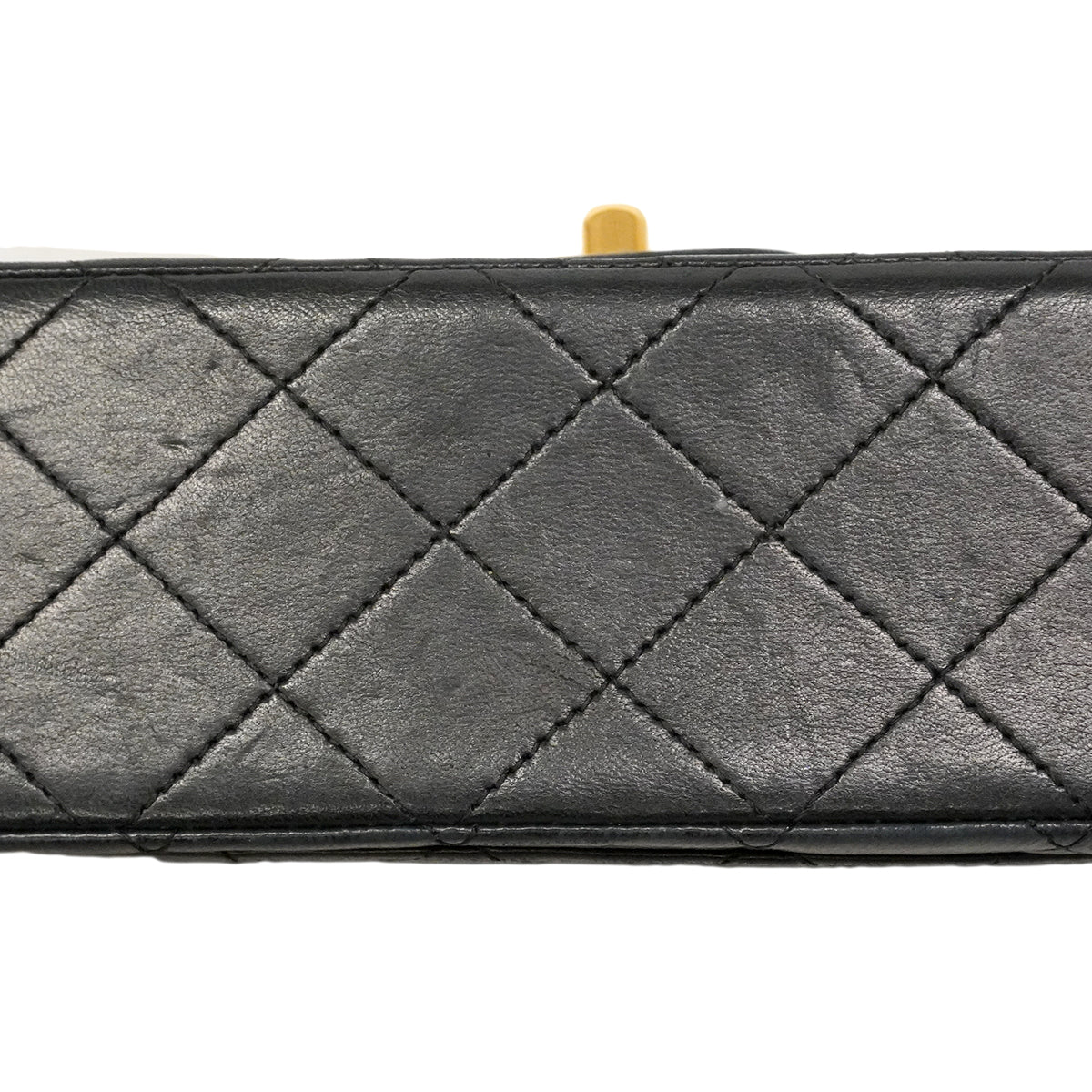 【6gd4934】シャネル ショルダーバッグ マトラッセ Wフラップ Wチェーン ラムスキン ブラック ゴールド金具【中古】レディース